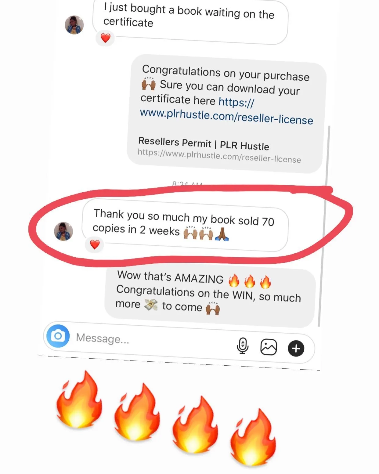"Thank you so much, my book sold 70 copies in 2 weeks."